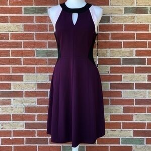 Tommy Hilfiger NWT Keyhole Purple Black Color Block Sleeveless Dress 👗